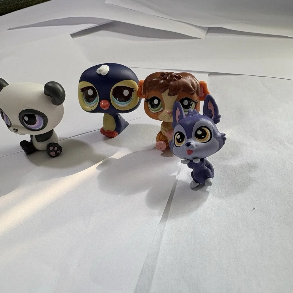 LPS Littlest Pet Shop Lot 6 Mixed Pets Gen 1 Husky Dog‎  Panda Monkey Penguin
